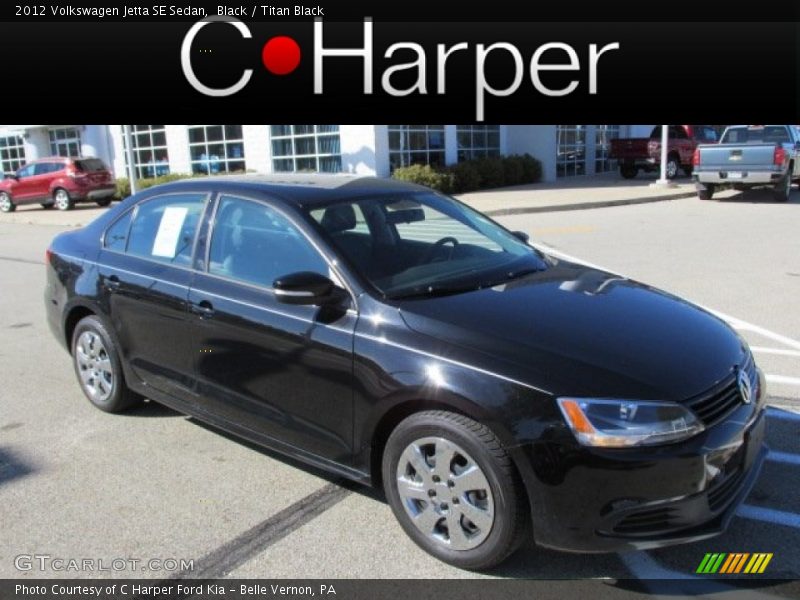 Black / Titan Black 2012 Volkswagen Jetta SE Sedan