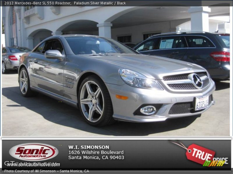 Paladium Silver Metallic / Black 2012 Mercedes-Benz SL 550 Roadster