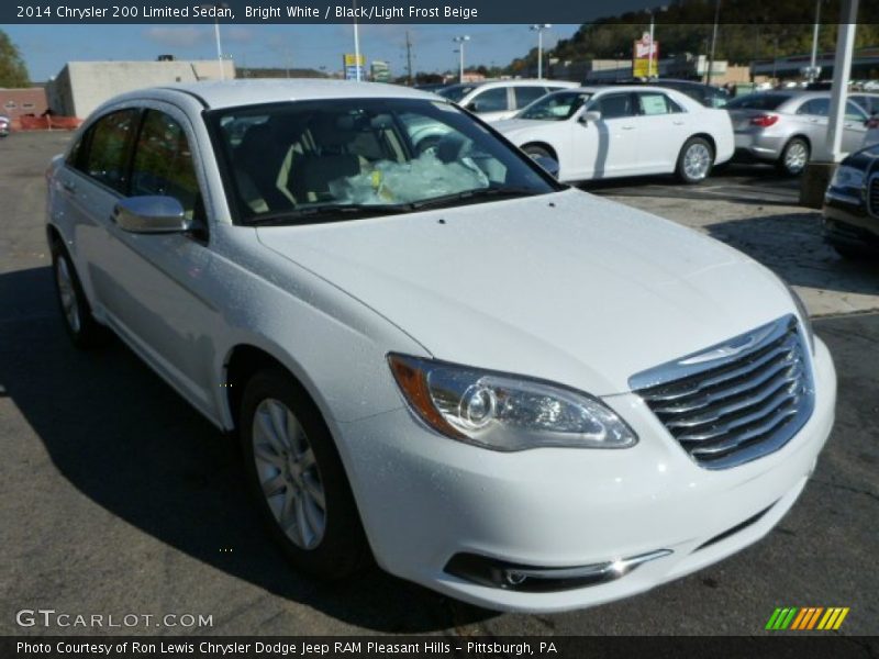 Bright White / Black/Light Frost Beige 2014 Chrysler 200 Limited Sedan