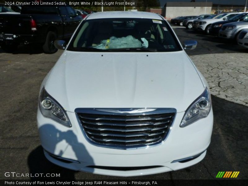 Bright White / Black/Light Frost Beige 2014 Chrysler 200 Limited Sedan