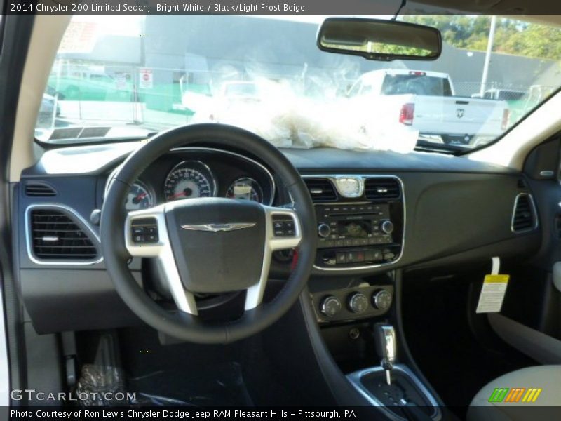 Bright White / Black/Light Frost Beige 2014 Chrysler 200 Limited Sedan