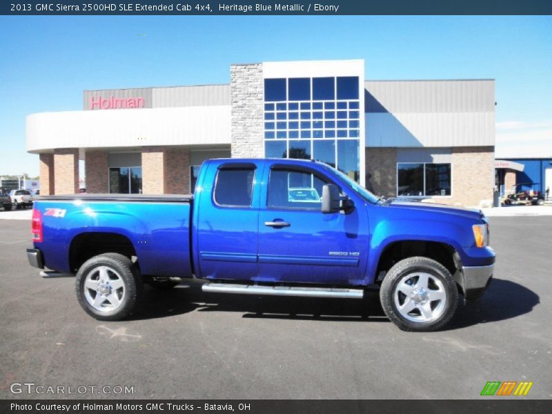Heritage Blue Metallic / Ebony 2013 GMC Sierra 2500HD SLE Extended Cab 4x4