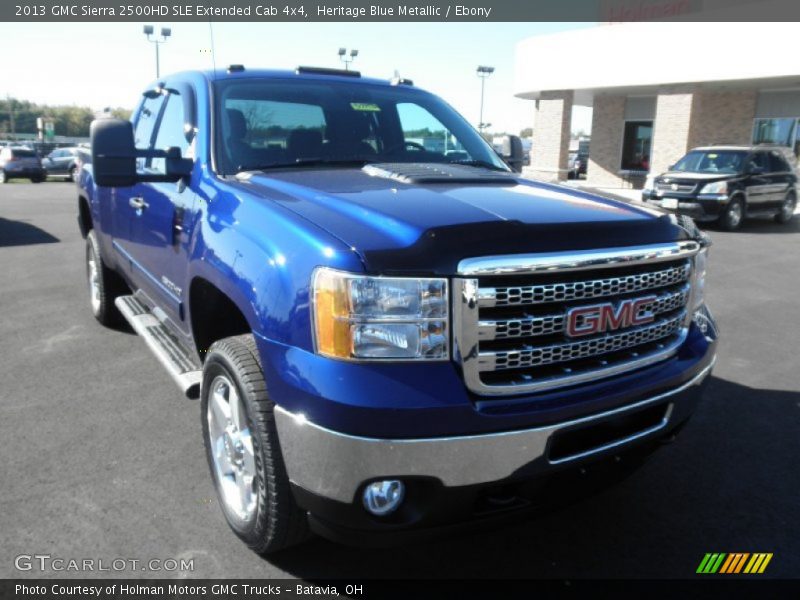 Heritage Blue Metallic / Ebony 2013 GMC Sierra 2500HD SLE Extended Cab 4x4