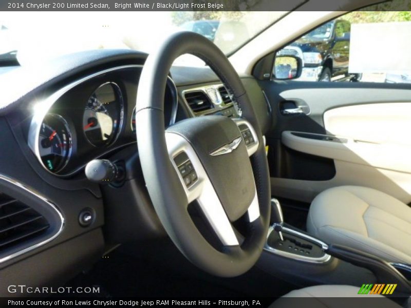 Bright White / Black/Light Frost Beige 2014 Chrysler 200 Limited Sedan