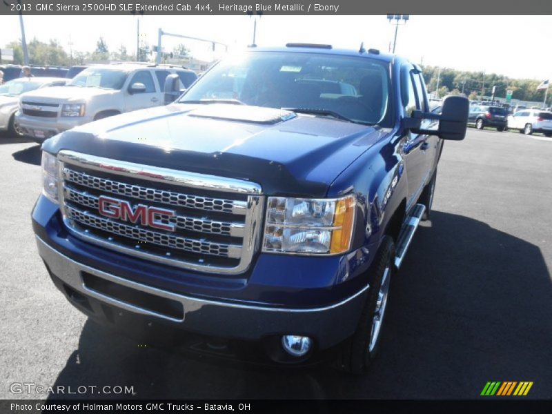 Heritage Blue Metallic / Ebony 2013 GMC Sierra 2500HD SLE Extended Cab 4x4