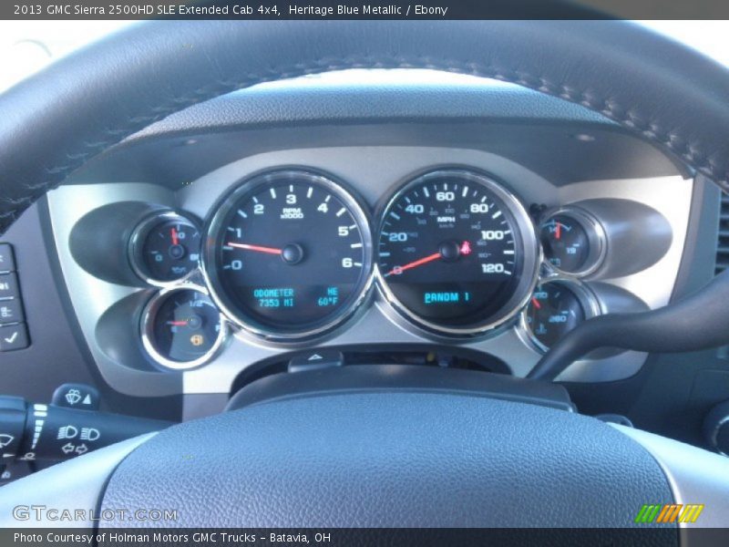 Heritage Blue Metallic / Ebony 2013 GMC Sierra 2500HD SLE Extended Cab 4x4