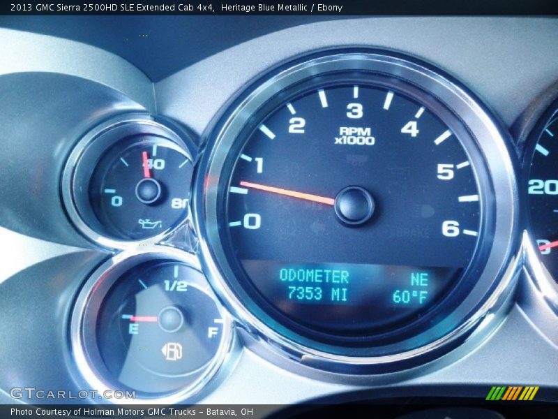 Heritage Blue Metallic / Ebony 2013 GMC Sierra 2500HD SLE Extended Cab 4x4