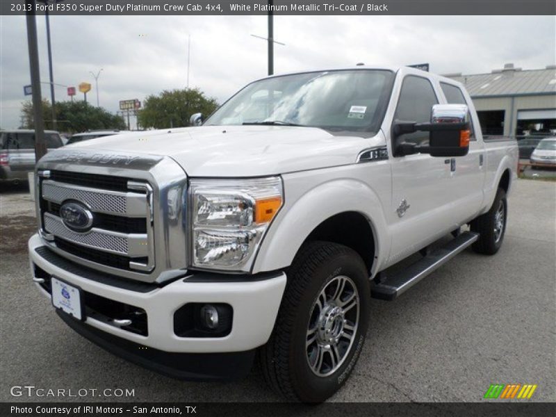 White Platinum Metallic Tri-Coat / Black 2013 Ford F350 Super Duty Platinum Crew Cab 4x4