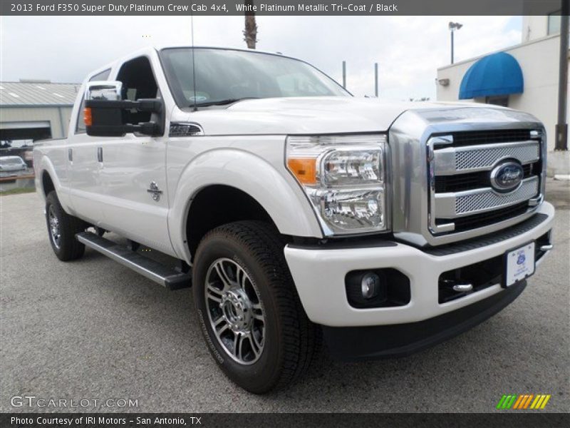 White Platinum Metallic Tri-Coat / Black 2013 Ford F350 Super Duty Platinum Crew Cab 4x4
