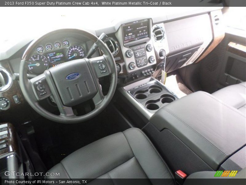White Platinum Metallic Tri-Coat / Black 2013 Ford F350 Super Duty Platinum Crew Cab 4x4