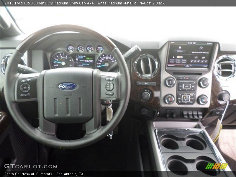 White Platinum Metallic Tri-Coat / Black 2013 Ford F350 Super Duty Platinum Crew Cab 4x4