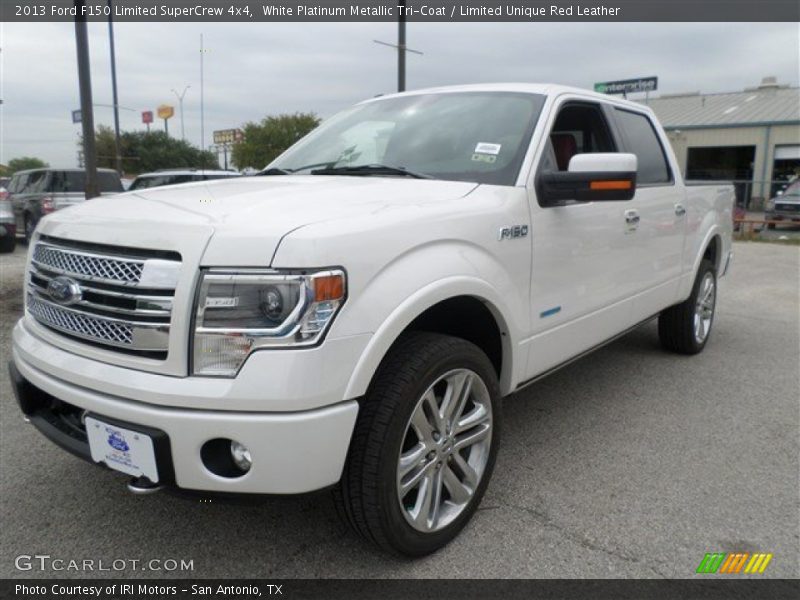 White Platinum Metallic Tri-Coat / Limited Unique Red Leather 2013 Ford F150 Limited SuperCrew 4x4