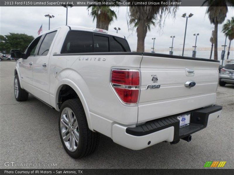 White Platinum Metallic Tri-Coat / Limited Unique Red Leather 2013 Ford F150 Limited SuperCrew 4x4