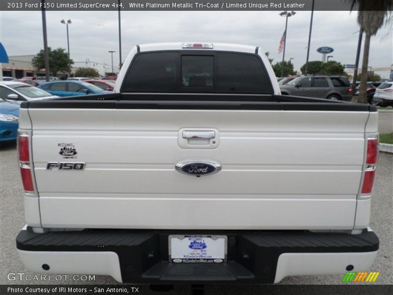 White Platinum Metallic Tri-Coat / Limited Unique Red Leather 2013 Ford F150 Limited SuperCrew 4x4