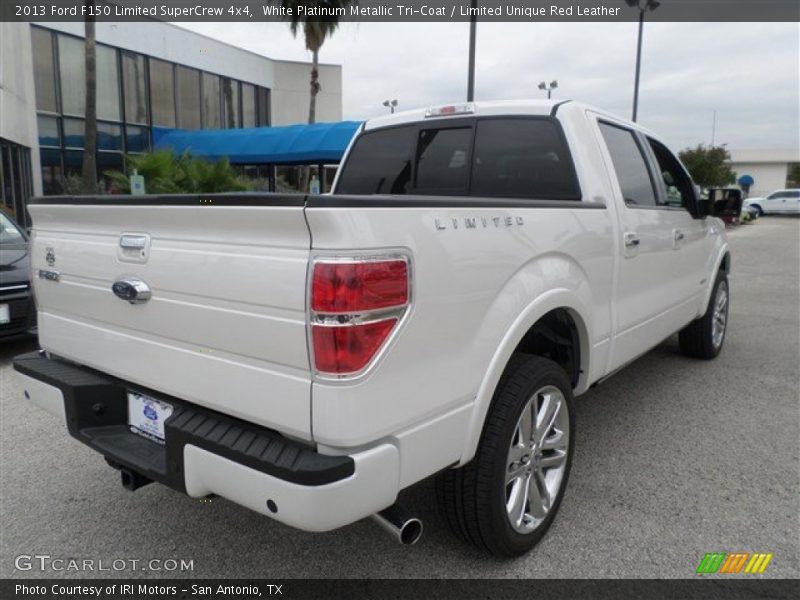 White Platinum Metallic Tri-Coat / Limited Unique Red Leather 2013 Ford F150 Limited SuperCrew 4x4