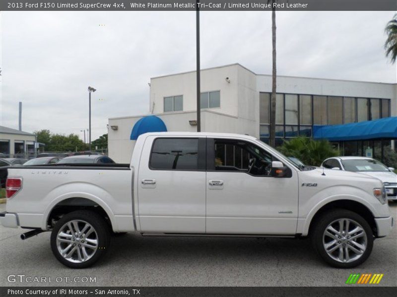 White Platinum Metallic Tri-Coat / Limited Unique Red Leather 2013 Ford F150 Limited SuperCrew 4x4