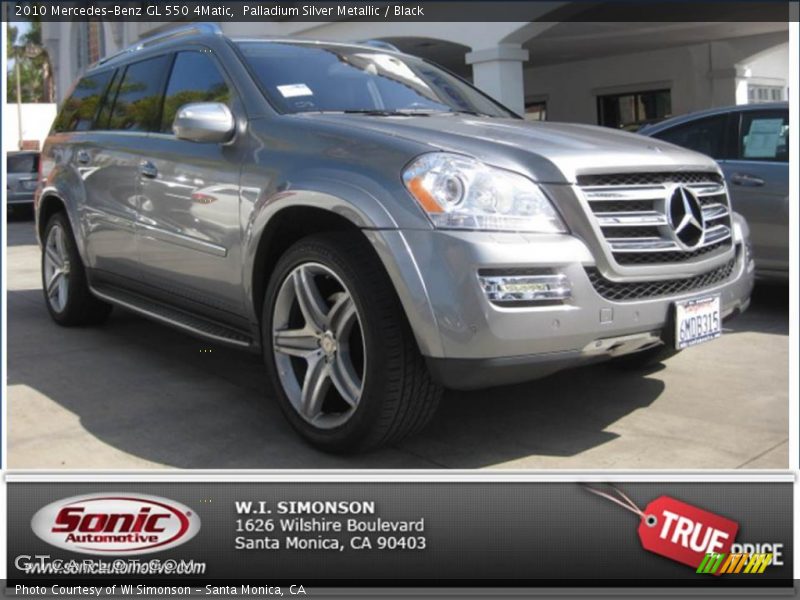Palladium Silver Metallic / Black 2010 Mercedes-Benz GL 550 4Matic