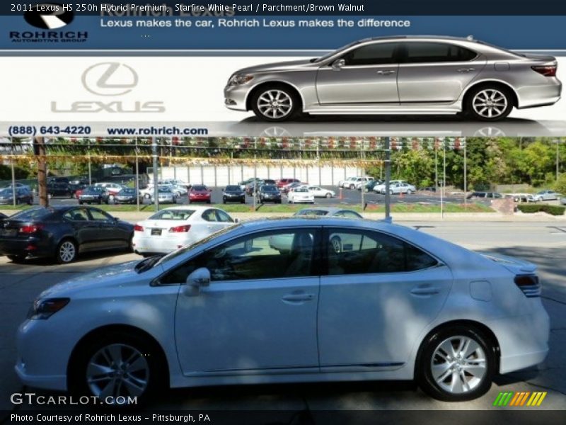 Starfire White Pearl / Parchment/Brown Walnut 2011 Lexus HS 250h Hybrid Premium