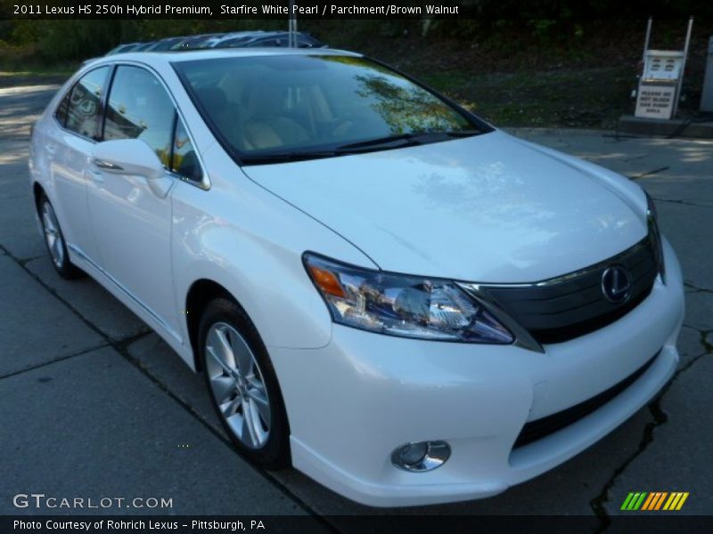 Starfire White Pearl / Parchment/Brown Walnut 2011 Lexus HS 250h Hybrid Premium