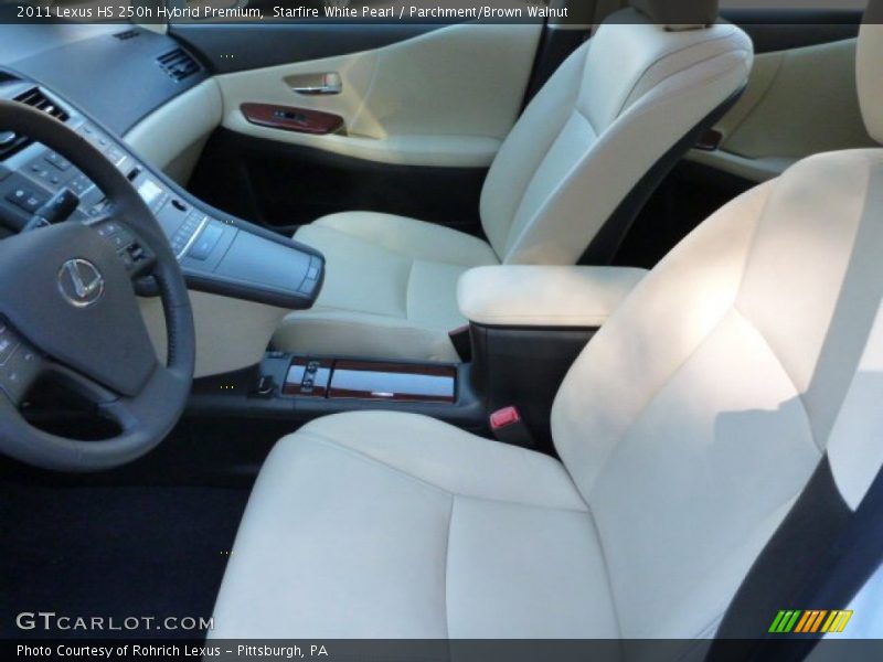 Starfire White Pearl / Parchment/Brown Walnut 2011 Lexus HS 250h Hybrid Premium