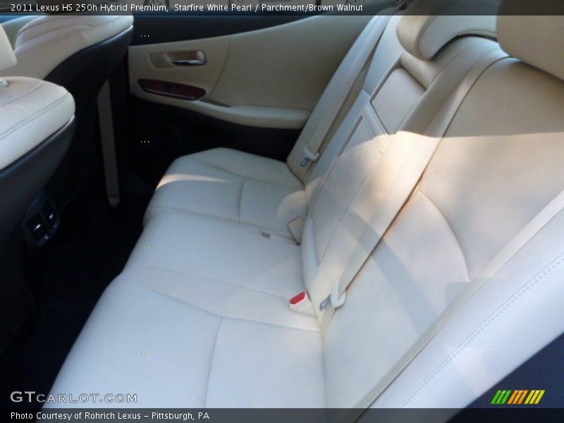 Starfire White Pearl / Parchment/Brown Walnut 2011 Lexus HS 250h Hybrid Premium