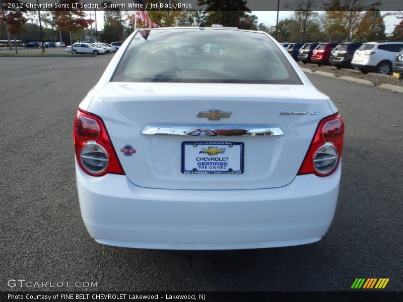 Summit White / Jet Black/Brick 2012 Chevrolet Sonic LT Sedan