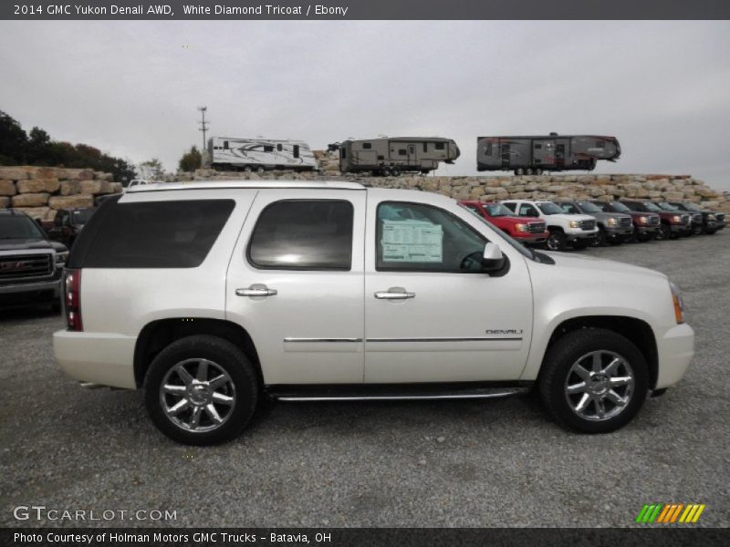 White Diamond Tricoat / Ebony 2014 GMC Yukon Denali AWD