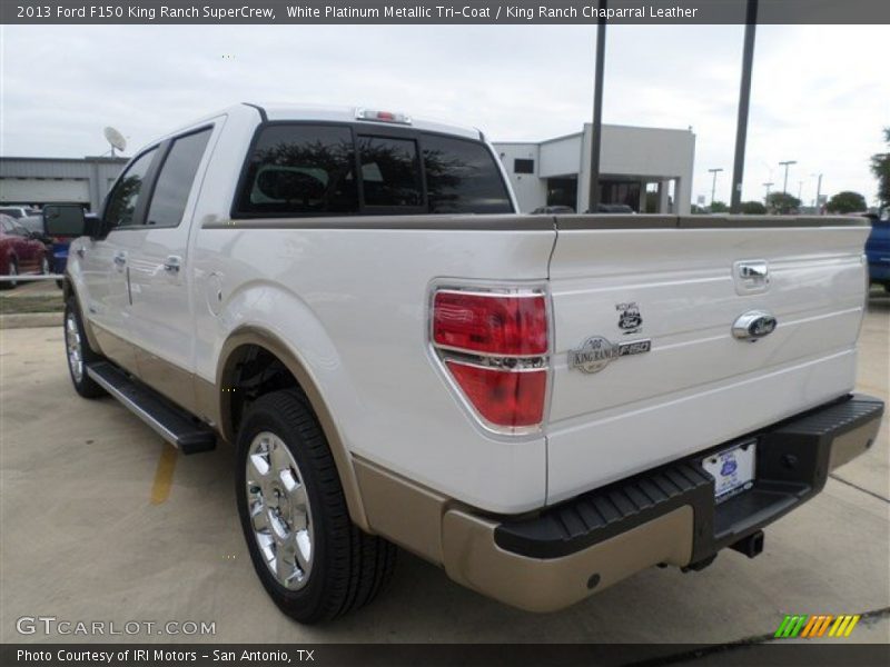 White Platinum Metallic Tri-Coat / King Ranch Chaparral Leather 2013 Ford F150 King Ranch SuperCrew