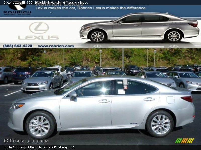 Silver Lining Metallic / Black 2014 Lexus ES 300h Hybrid