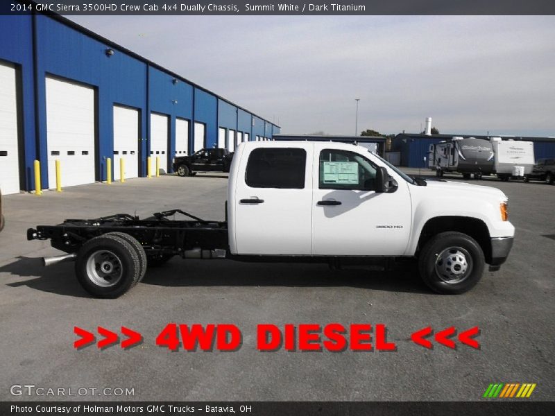 Summit White / Dark Titanium 2014 GMC Sierra 3500HD Crew Cab 4x4 Dually Chassis