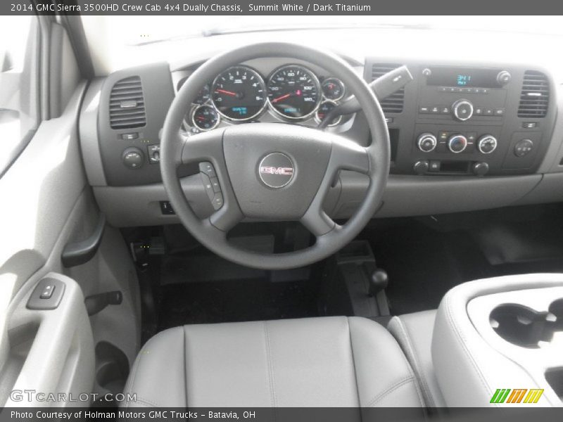 Summit White / Dark Titanium 2014 GMC Sierra 3500HD Crew Cab 4x4 Dually Chassis