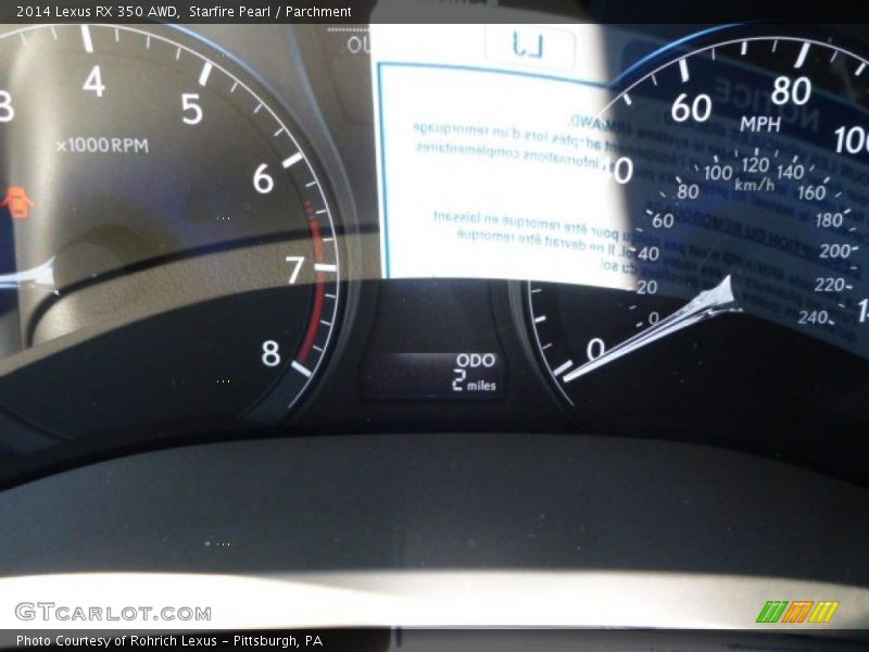 Starfire Pearl / Parchment 2014 Lexus RX 350 AWD