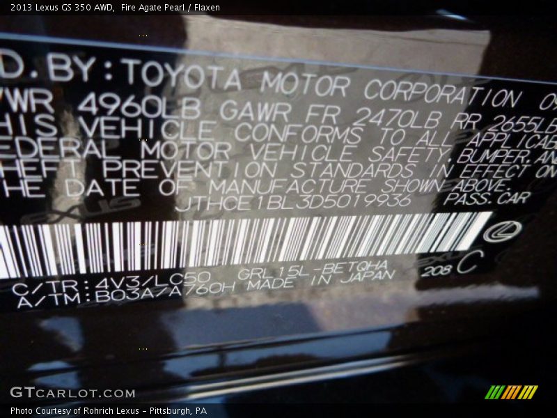 Fire Agate Pearl / Flaxen 2013 Lexus GS 350 AWD