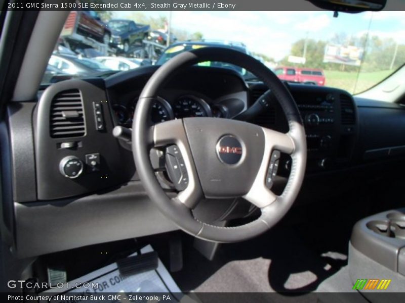 Stealth Gray Metallic / Ebony 2011 GMC Sierra 1500 SLE Extended Cab 4x4