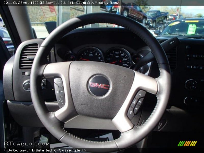 Stealth Gray Metallic / Ebony 2011 GMC Sierra 1500 SLE Extended Cab 4x4