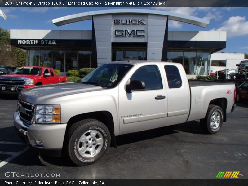 Silver Birch Metallic / Ebony Black 2007 Chevrolet Silverado 1500 LT Extended Cab 4x4