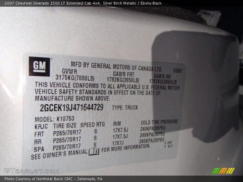 Silver Birch Metallic / Ebony Black 2007 Chevrolet Silverado 1500 LT Extended Cab 4x4