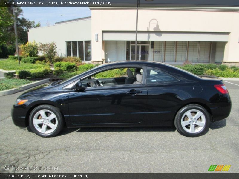 Nighthawk Black Pearl / Gray 2008 Honda Civic EX-L Coupe