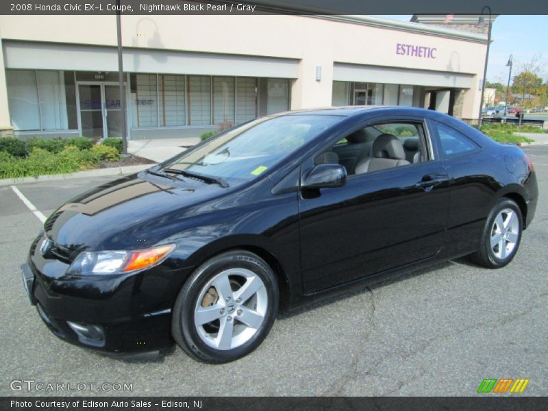 Nighthawk Black Pearl / Gray 2008 Honda Civic EX-L Coupe