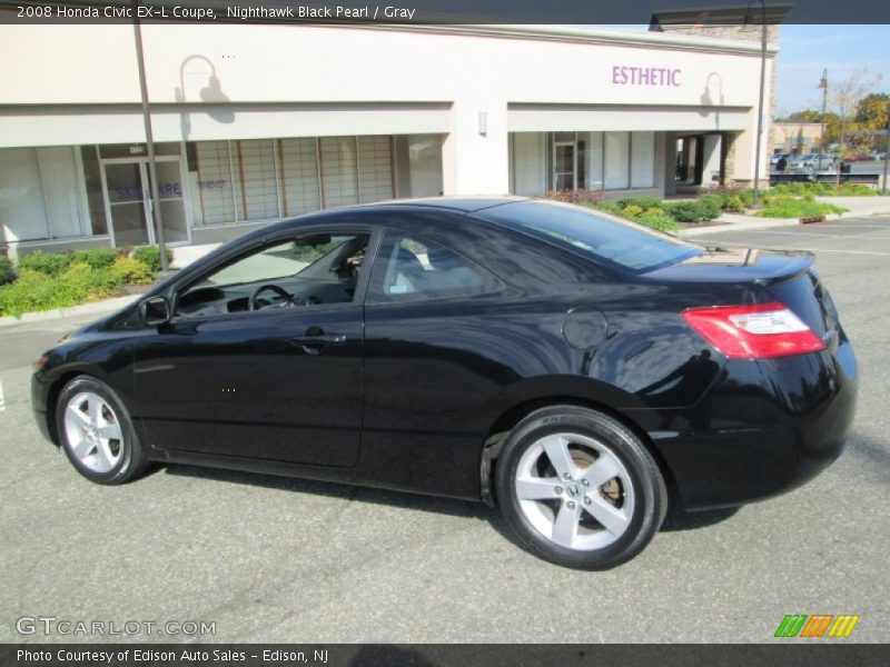 Nighthawk Black Pearl / Gray 2008 Honda Civic EX-L Coupe