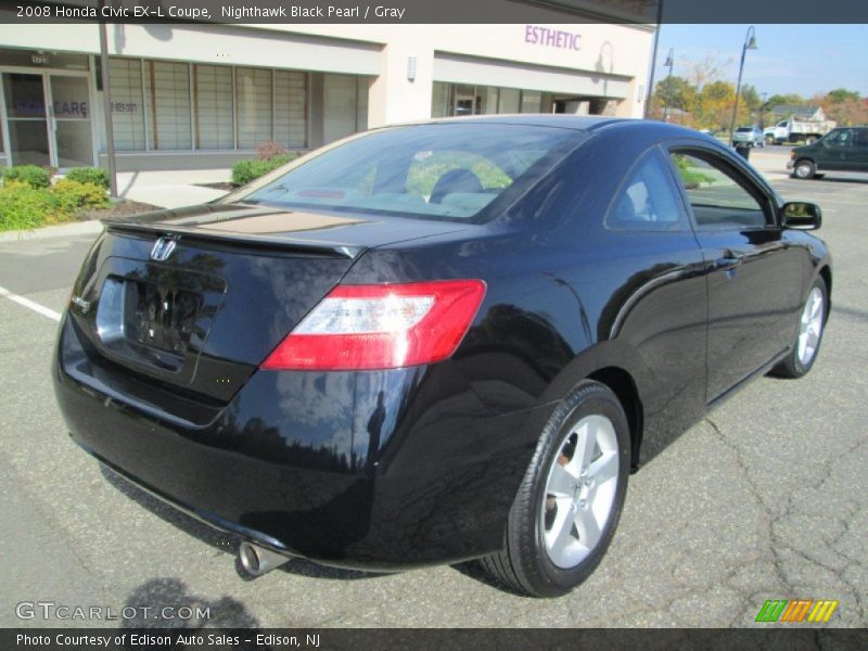Nighthawk Black Pearl / Gray 2008 Honda Civic EX-L Coupe