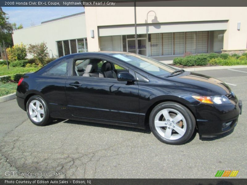 Nighthawk Black Pearl / Gray 2008 Honda Civic EX-L Coupe