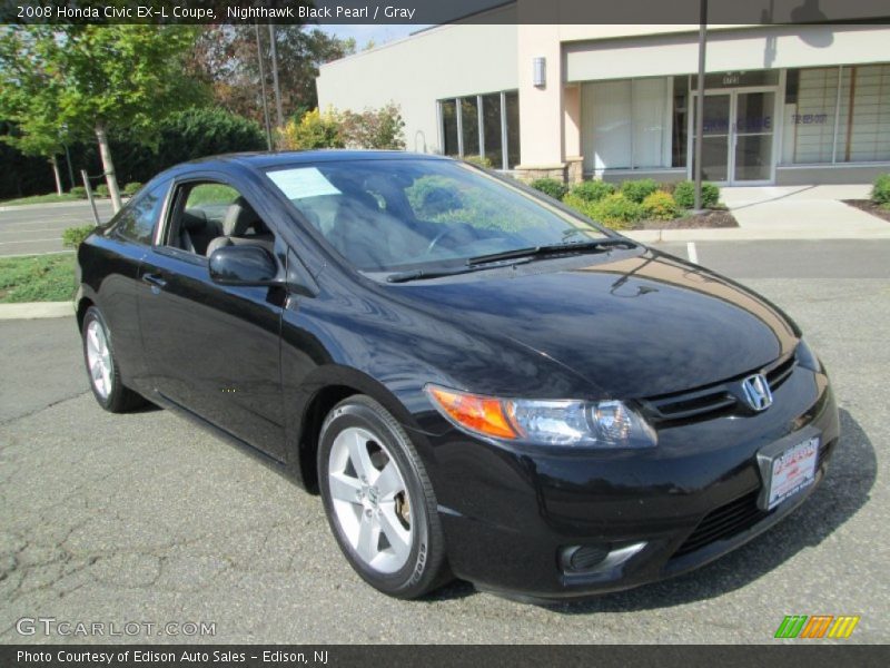 Nighthawk Black Pearl / Gray 2008 Honda Civic EX-L Coupe