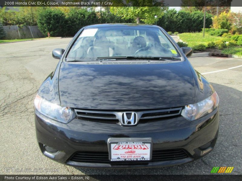 Nighthawk Black Pearl / Gray 2008 Honda Civic EX-L Coupe