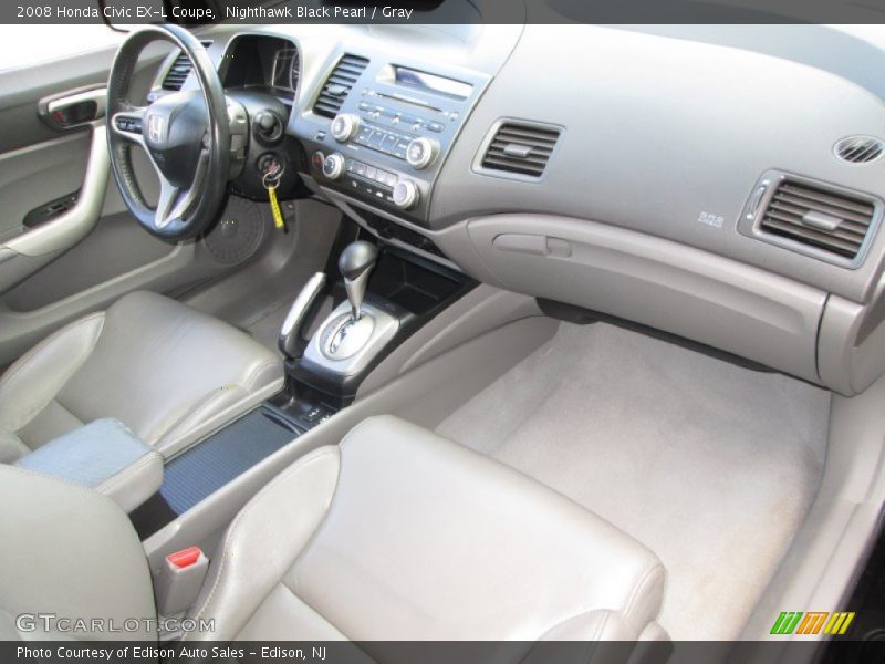 Nighthawk Black Pearl / Gray 2008 Honda Civic EX-L Coupe