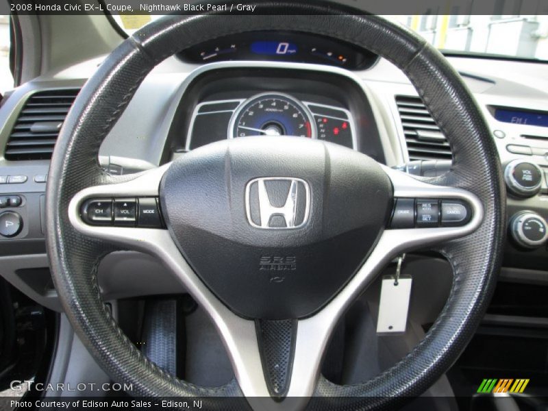 Nighthawk Black Pearl / Gray 2008 Honda Civic EX-L Coupe