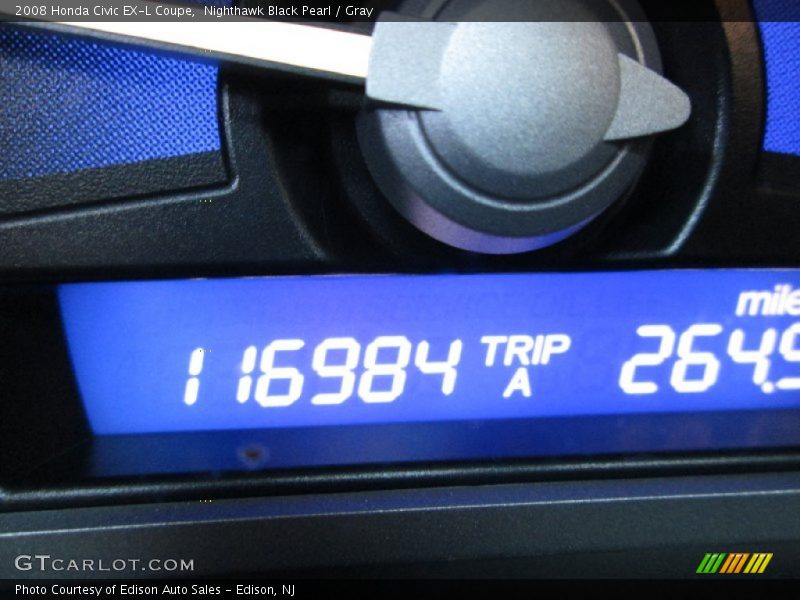 Nighthawk Black Pearl / Gray 2008 Honda Civic EX-L Coupe