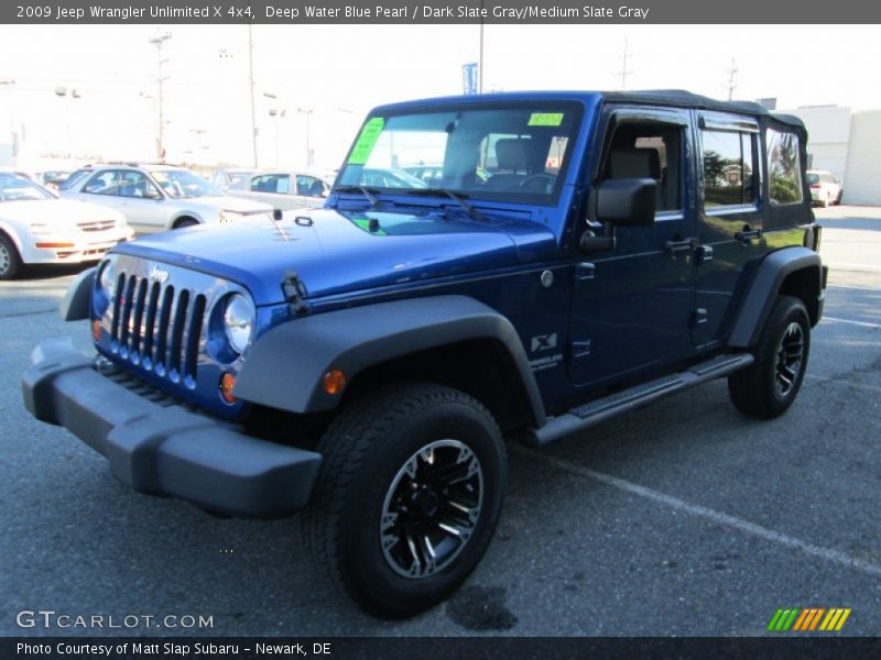 Deep Water Blue Pearl / Dark Slate Gray/Medium Slate Gray 2009 Jeep Wrangler Unlimited X 4x4