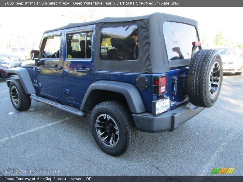 Deep Water Blue Pearl / Dark Slate Gray/Medium Slate Gray 2009 Jeep Wrangler Unlimited X 4x4