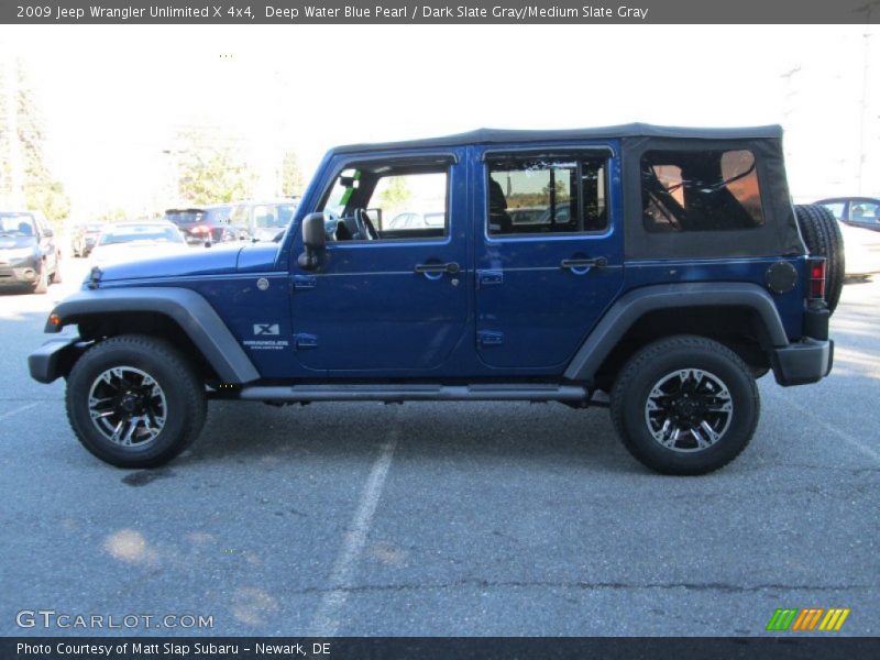 Deep Water Blue Pearl / Dark Slate Gray/Medium Slate Gray 2009 Jeep Wrangler Unlimited X 4x4